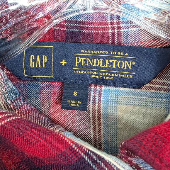 Gap + Pendleton Women Red Long Sleeve Button-Down Shirt Size S - Picture 7 of 12